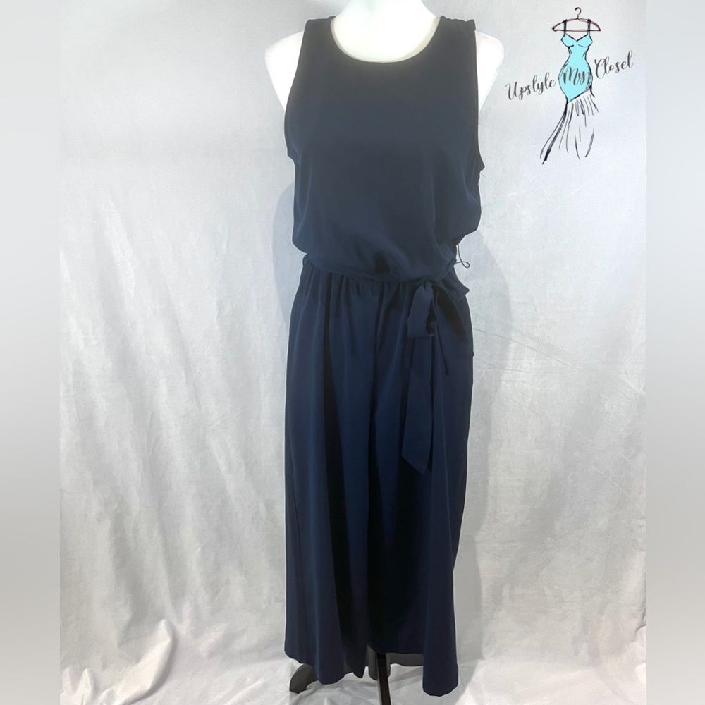 Carolina Belle navy belted cropped jumpsuit size 4